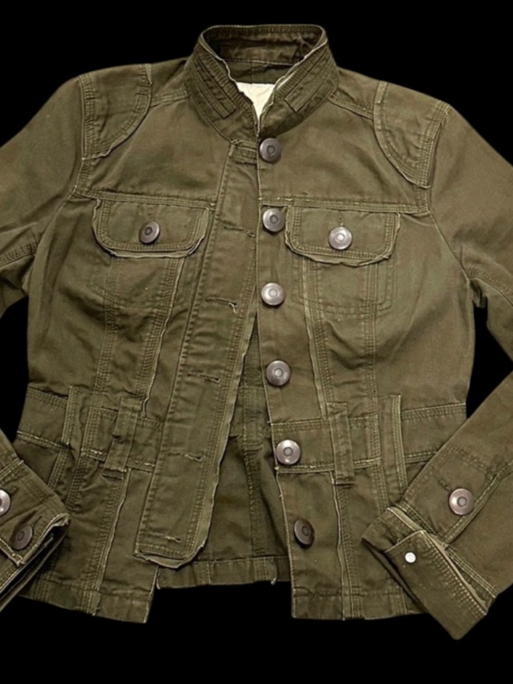 100% refuge Olive Utility Military Jacket